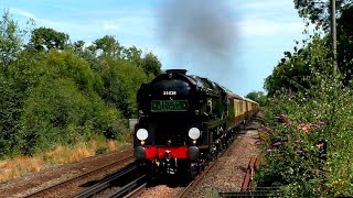 Clan Line hauling the Belmond British Pullman through Hildenborough after a circuit of Kent 18724 [upl. by Odirfliw]