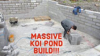 MASSIVE KOI POND BUILD PT1 [upl. by Ynatterb]