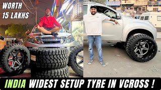 India widest setup tyre in my isuzu vcross 😱 alloy wheels worth 15 lakhs 😎 [upl. by Anneres381]