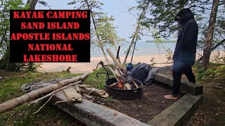 LAKE SUPERIOR vs INFLATABLE KAYAK Kayak Camping Sand Island Apostle Islands National Lakeshore WI [upl. by Jorgensen]