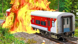 LHB RED TRAIN FIRED RESCUED BY WDM3D  BUMPY RAILROAD Train Simulator  Railworks  NTG GAMING [upl. by Mylander]