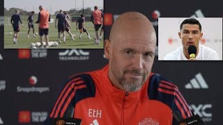 Ten hag Blast CRonaldo in a Press Conference for saying United Can’t Win Premier League this season [upl. by Omrellug328]