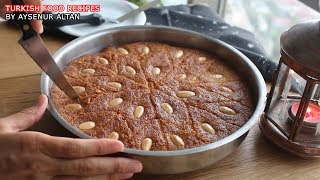 Turkish Sambali  Revani Basbousa Dessert With Semolina No Egg Oil Flour [upl. by Iemaj]