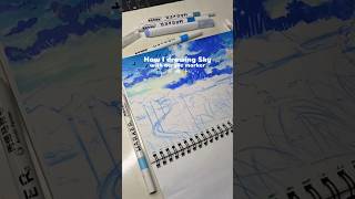 how i drawing ghibli scene with acrylic marker part 1✨✨ art drawing acrylic ghibli [upl. by Neleb]