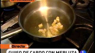 Receta de Guiso de cardo con merluza ED [upl. by Suirtimed335]