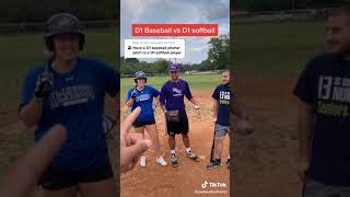 D1 Baseball player vs D1 Softball player [upl. by Duomham]