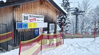 SkiWelt naar de Schmiedalmlift Ellmau 8 januari 2024 [upl. by Zebulen402]