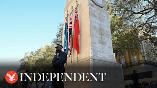 Live View of Cenotaph in London as Remembrance Day silence held amid protests [upl. by Ehcropal313]