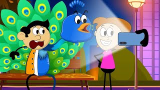 What if we became HalfHuman amp HalfPeacock  more videos  aumsum kids cartoon whatif [upl. by Drawde]