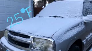 25 degrees Fahrenheit cold start on the 01 chevy tracker [upl. by Llydnek627]