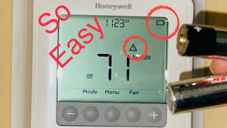 Honeywell ProSeries Thermostat Battery Change [upl. by Kroo]