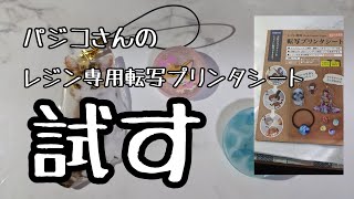 【UVレジン】パジコさんのレジン専用転写プリンタシートを試す【猫】 [upl. by Kciderf]