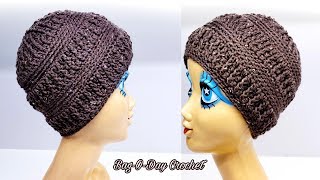 How To Crochet A Beanie Hat  Unisex Beanie Hat  DIY Beanie Hats [upl. by Eiznek996]