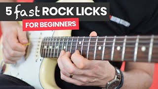 How To Play 5 Fast Rock Guitar Licks  Beginners Lead Guitar Lesson [upl. by Dopp464]