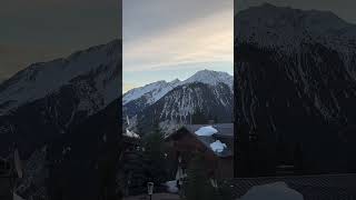 Early morning in Courchevel The Alps Part 36 link in descriptshortstravelexploremountains [upl. by Enelie]