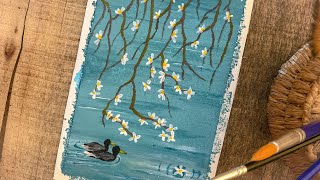 How to Draw Flower  Flower Scenery  StepbyStep Easy Acrylic Painting [upl. by Yerfdog]