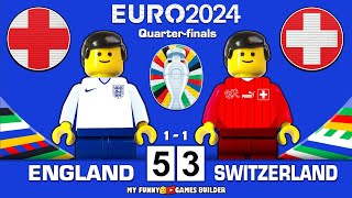 England vs Switzerland 53 11 Goals amp Penalty Shootout EURO 2024  Quarterfinals  Lego Football [upl. by Gustafson92]