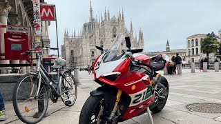 DUOMO  riding through milan on a ductai panigale v2 troy bayliss [upl. by Newbill]