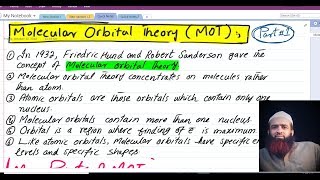 Molecular orbital theory MOT Part 1 [upl. by Swec]