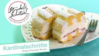 Kardinalschnitte  Sponge Meringue and Jam Slice  Original Austrian Recipe [upl. by Bayless902]