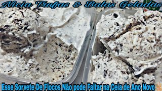 Sorvete De Flocos com 3 Ingredientes Fácil e Rápido de Fazer Especial de Ano Novo 🎆🎇 [upl. by Haase]