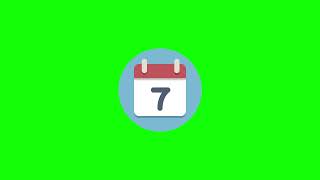 Animated Icon Green Screen  calendar [upl. by Gurango]