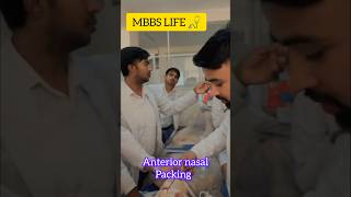 Medical student Nasal Packing youtubeshorts shorts mbbsstudent ytshorts otolaryngology [upl. by Dazhahs]