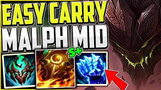 How to Play Malphite Mid amp CARRY MID LANE  BEST BUILDRUNES  League of Legends Season 13 [upl. by Abott]