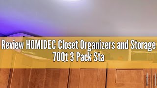 Review HOMIDEC Closet Organizers and Storage 70Qt 3 Pack Stackable Storage Bins with 1 Lid Closet Or [upl. by Eelsel486]