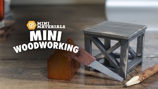 Mini Woodworking Rustic End Table [upl. by Akinorev]