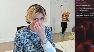 xQc Gets Embarrassed After Aikobliss Shows Up On His Stream [upl. by Wolram]