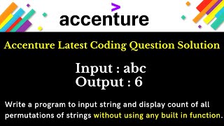 Accenture Latest Coding Questions  Coding Question in Accenture in 2022 [upl. by Barnebas712]