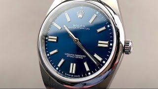 2020 Rolex Oyster Perpetual 41mm BLUE Dial 124300 Rolex Watch Review [upl. by Notnek497]