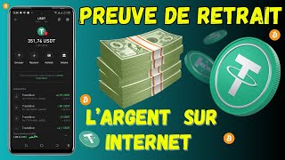 GAGNEZ DE L ARGENT SUR INTERNET AVEC LES CRYPTO USDT TRC20 [upl. by Templer]