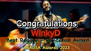 Winky D win Best ReggaeDancehall Artists AEAUSA Awards 2023 [upl. by Gearhart]