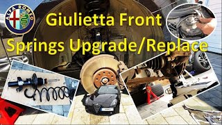 Alfa Romeo Giulietta Front Springs Both Sides Upgrade Remove Replace Lower [upl. by Ias]