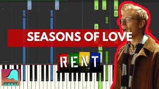 Seasons Of Love  RENT  Piano Accompaniment Tutorial Synthesia [upl. by Etnaled636]