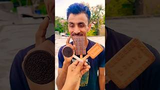 Wow chocolate 🍫 aur parle G biscuit 🍪oreobiscuitshortviralfunnytrending [upl. by Cud971]