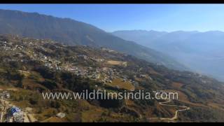 Fly over Tawang monastery  Asias second largest monastery [upl. by Nevaeh]