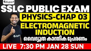 SSLC Model Exam Physics  Electromagnetic Induction വൈദ്യുത കാന്തിക പ്രേരണം  Eduport [upl. by Cirdor]