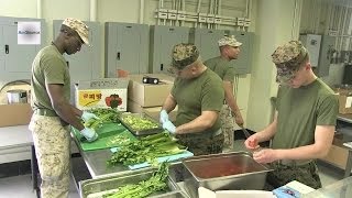 US Marine Chefs Chow Hall Preparation [upl. by Aerdnas]