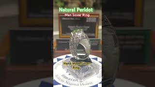 Peridot Natural Stone With Hand Made Man Silver Ring handmade natural gemstone gems ringsilver [upl. by Kaazi]