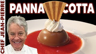 Chocolate Panna Cotta amp Strawberry Sauce  Chef JeanPierre [upl. by Elimaj]