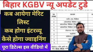 Bihar kgbv new update 2023 । Kasturba Gandhi Balika vidyalaya Merit list [upl. by Inimod]