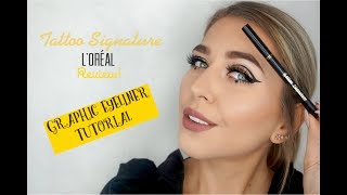 TATTOO SIGNATURE LORÉAL Review amp GRAPHIC EYELINER Tutorial  Ingrida G [upl. by Anitnamaid775]