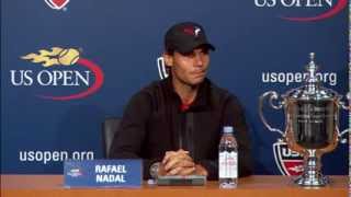 2013 US Open Rafael Nadal Press Conference [upl. by Ardnuhs]