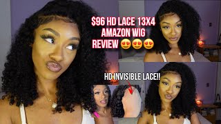 96 AMAZON HD lace 13x4 BOMB AF 😍 kinky curly wig review  WIGMY AMAZON [upl. by Michigan]