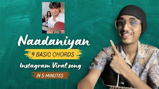 Nadaaniyan Song Guitar Tutorial  Akshath  Easy For Beginners  4 Chords [upl. by Balkin437]