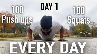 100 PushUps amp Squats a day for 30 days  Day 1 Fitness pushups [upl. by Deni733]