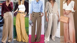 LOOKS y OUTFITS con PANTALONES de MODA 2025 PALAZZO [upl. by Ierdna]